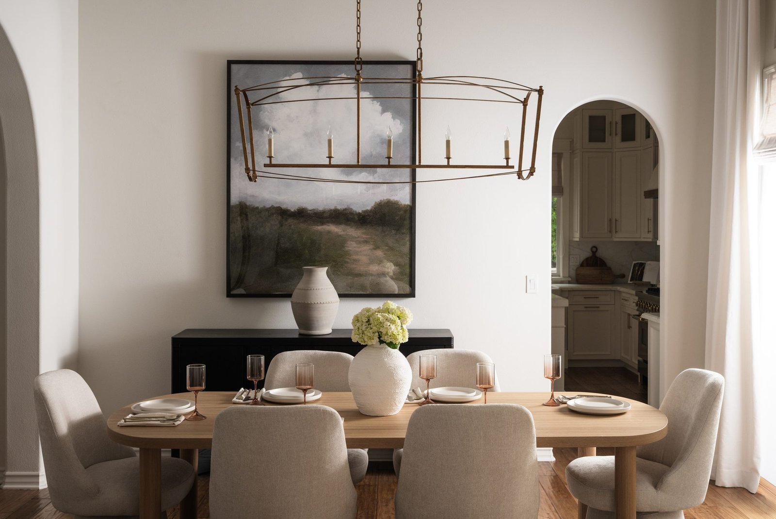 Open dining and kitchen